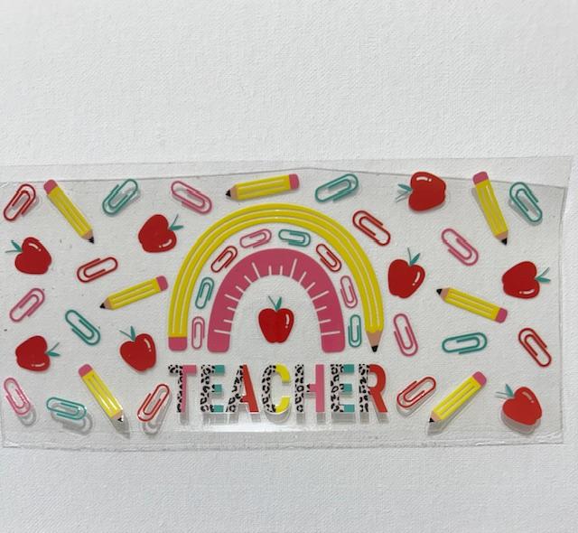 Teacher rainbow cup wrap