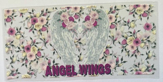 Angel wings - pink flowers