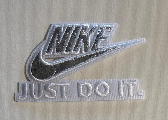 White Nike bling hat patch