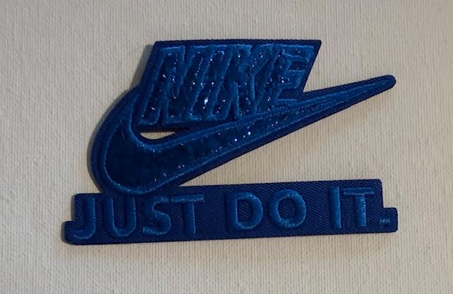 Blue Nike bling hat patch