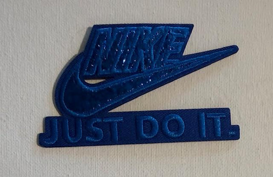 Blue Nike bling hat patch