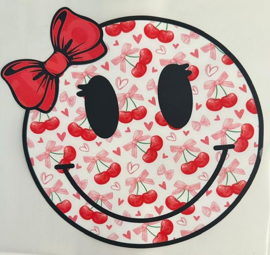 Smiley - red bow/ cherries