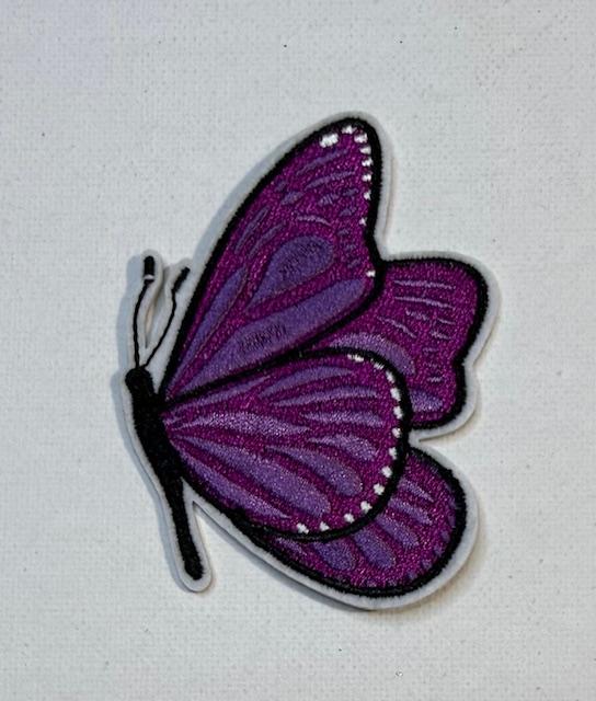 Purple butterfly hat patch