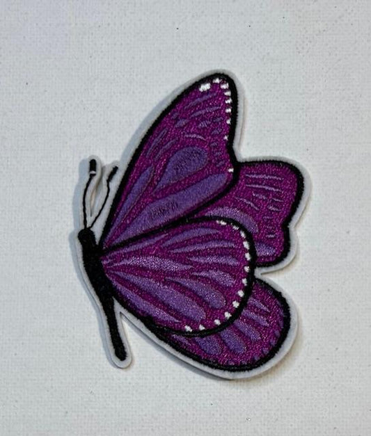 Purple butterfly hat patch
