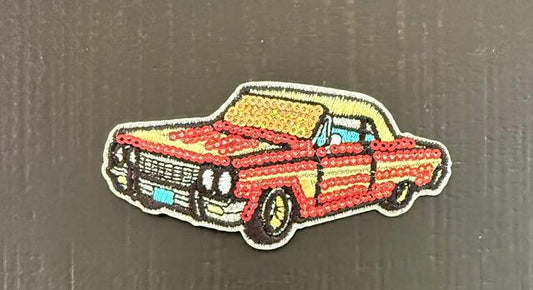 Lowrider - orange bling hat patch