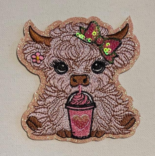 Pink Cow- hat patch