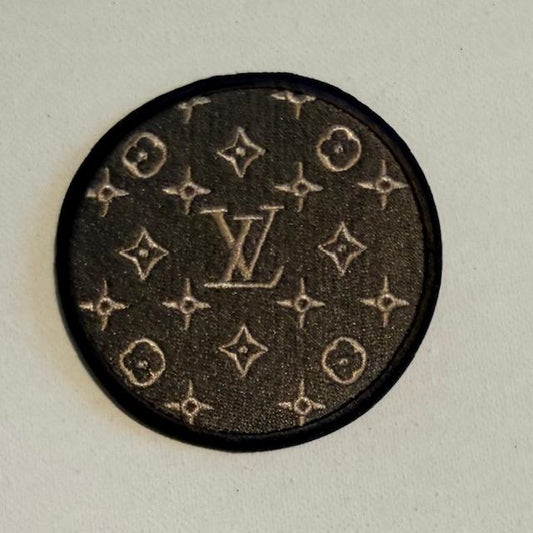 LV Round lt. brown hat patch