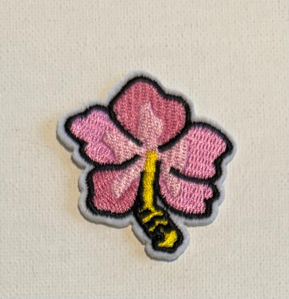 Pink Hibiscus hat patch