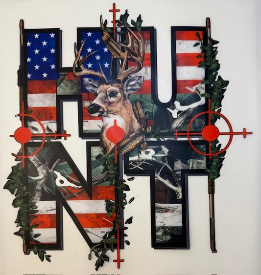 HUNT, flag scene, deer