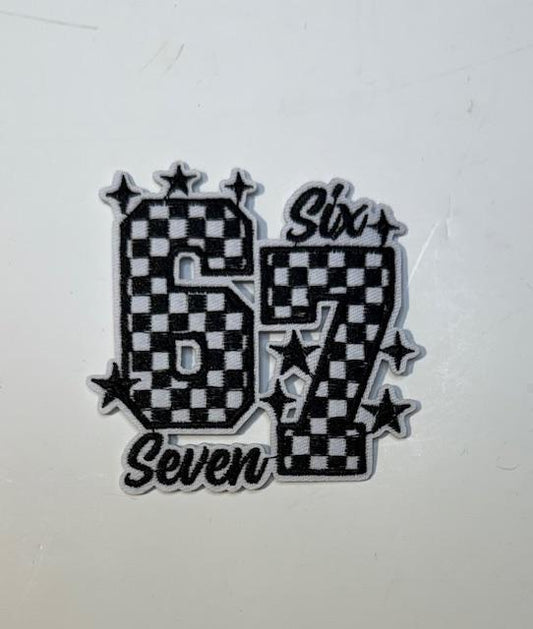 6 7 checkered hat patch