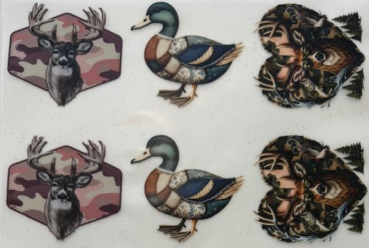 Hunting collage, duck in middle