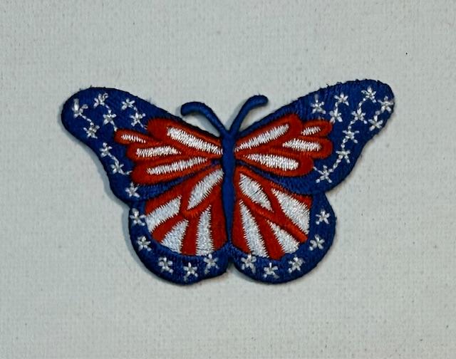 Red, white & Blue butterfly hat patch