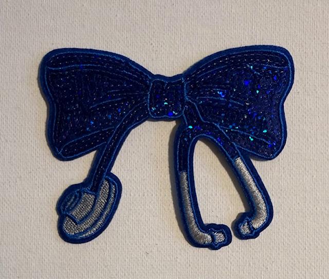 Blue Bow stethoscope -hat patch
