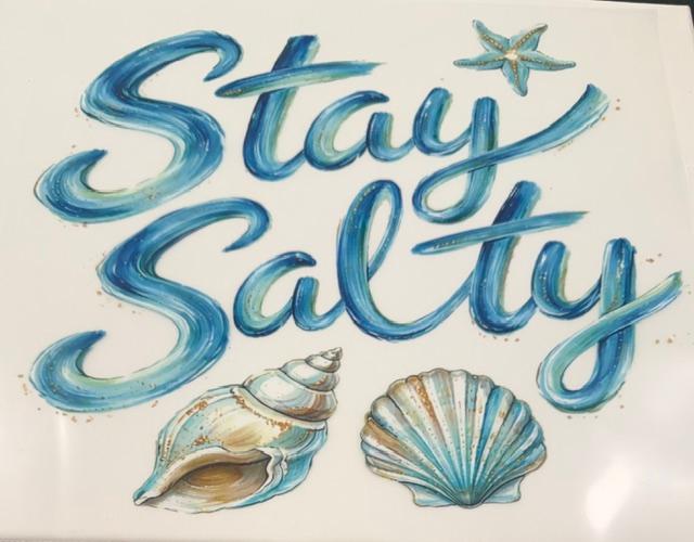 Stay Salty, blue, shells