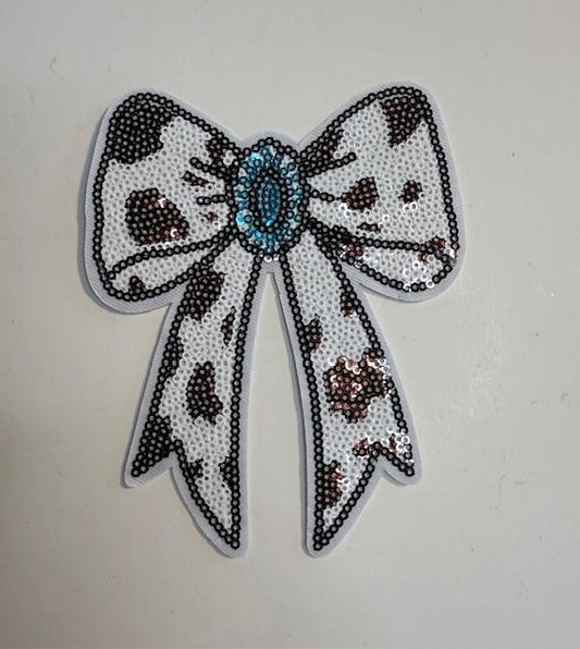 Bow-brown teal patch (Med)