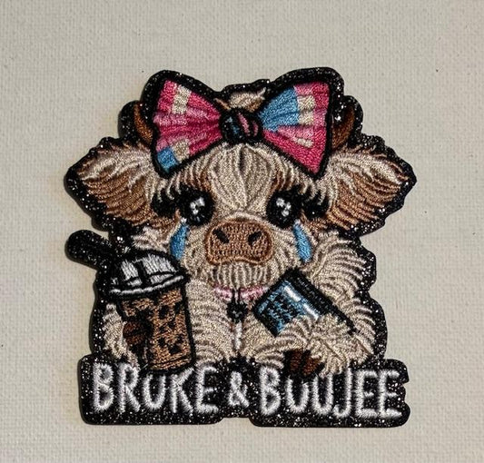 Broke & Boujee cow-hat patch