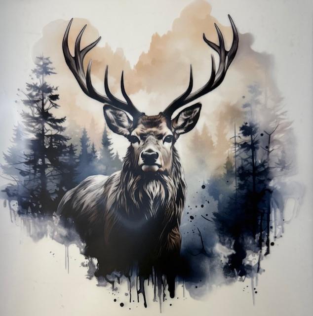 Deer, smokey scene