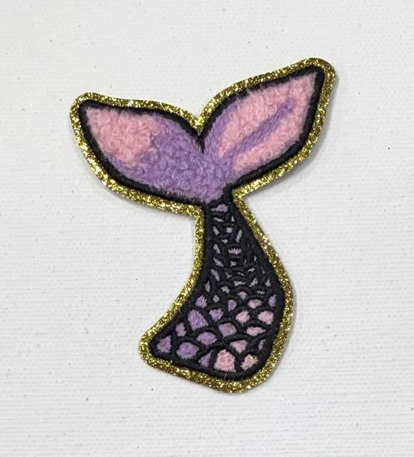 Mermaid tail-pink/blk hat patch