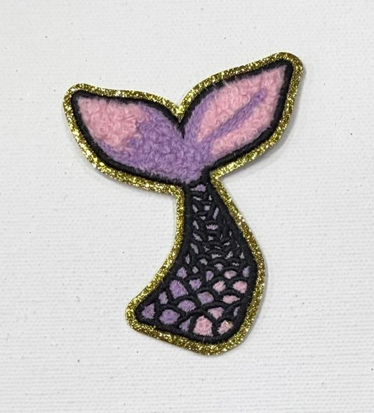 Mermaid tail-pink/blk hat patch