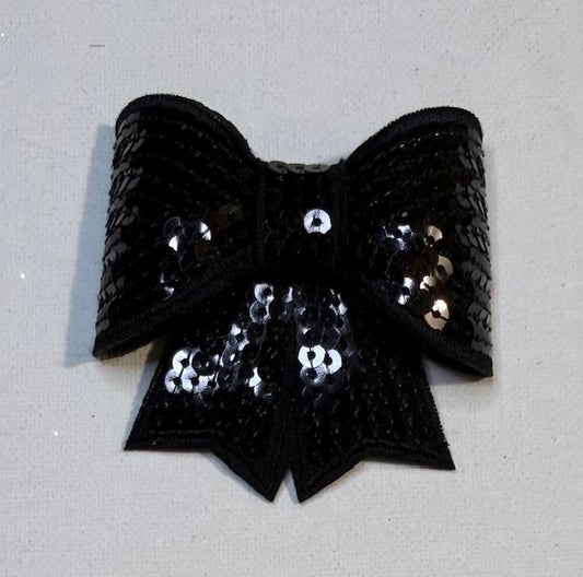 Black Bling 3d bow hat patch