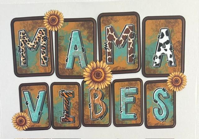Mama Vibes - in squares, sunflowers