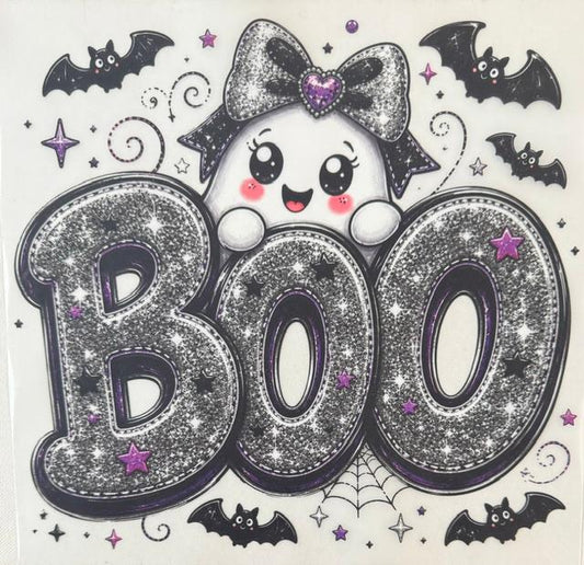 Boo - ghost gray bow