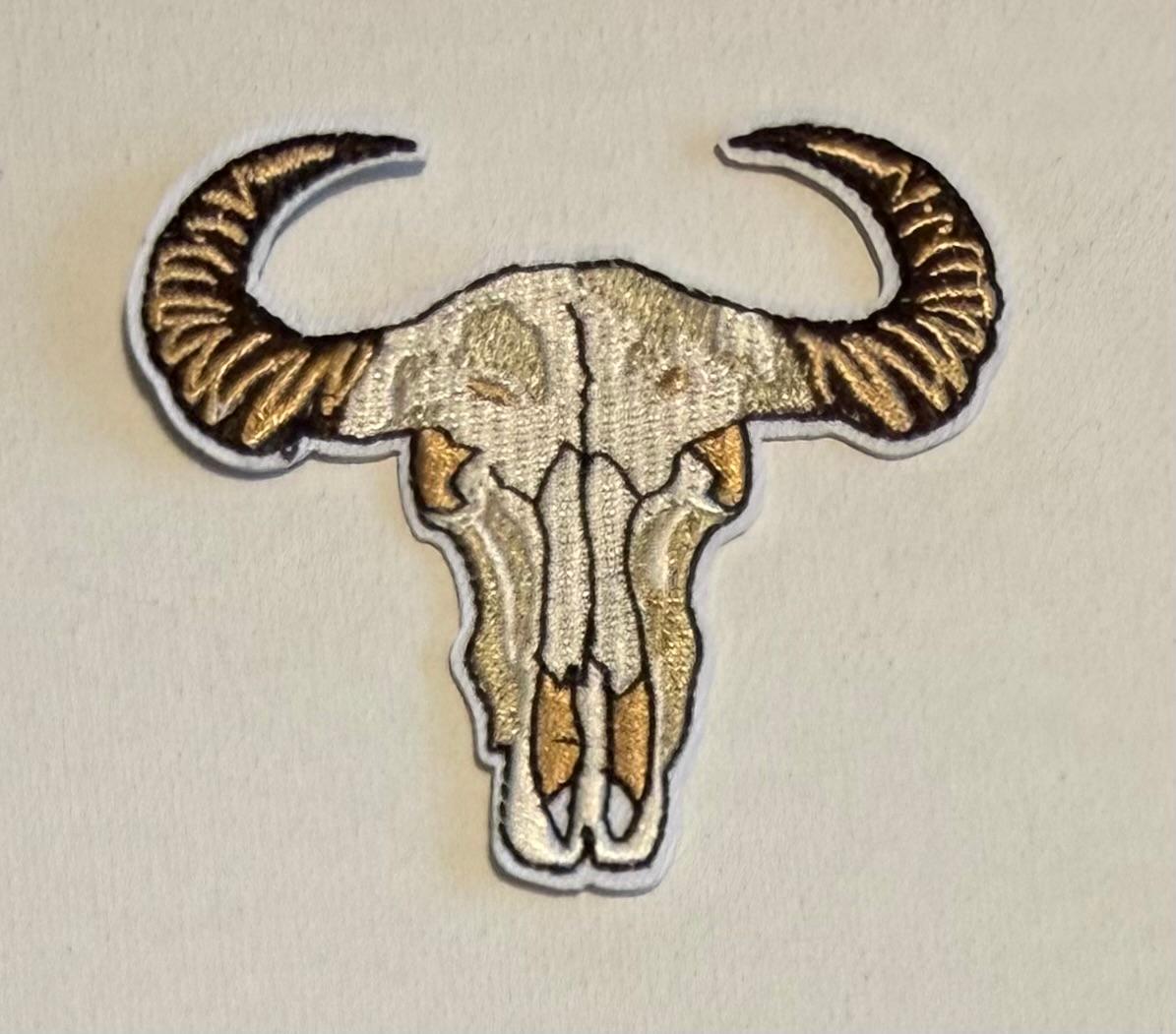 Skull. tan hat patch
