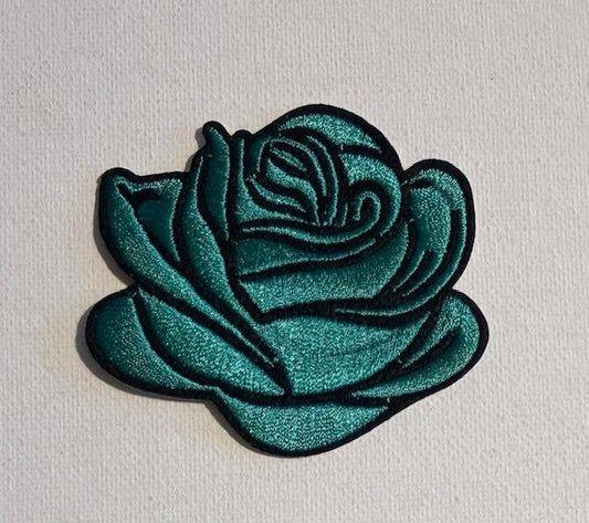 Aqua rose hat patch