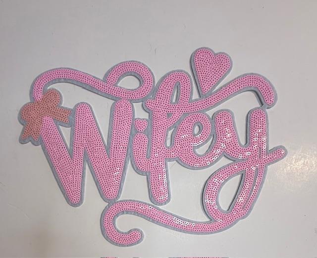 Wifey Pink bling patch