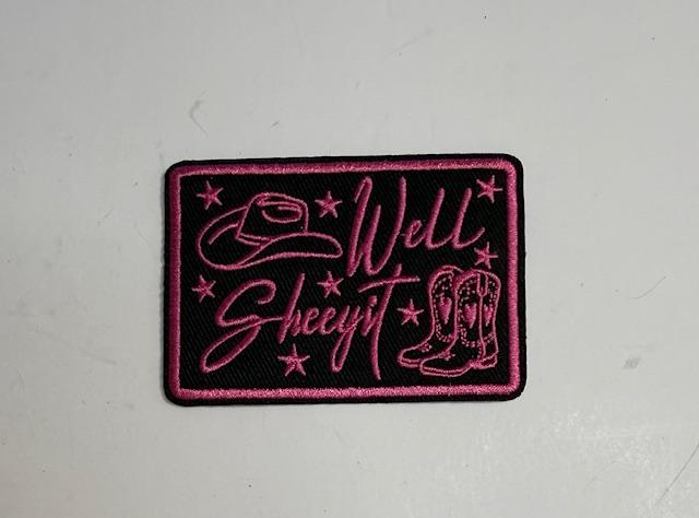 Well Sheeyit black/pink hat patch