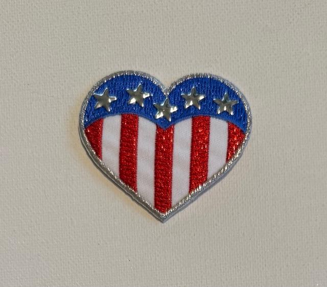 Heart, red/white/ blue hat patch