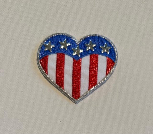 Heart, red/white/ blue hat patch