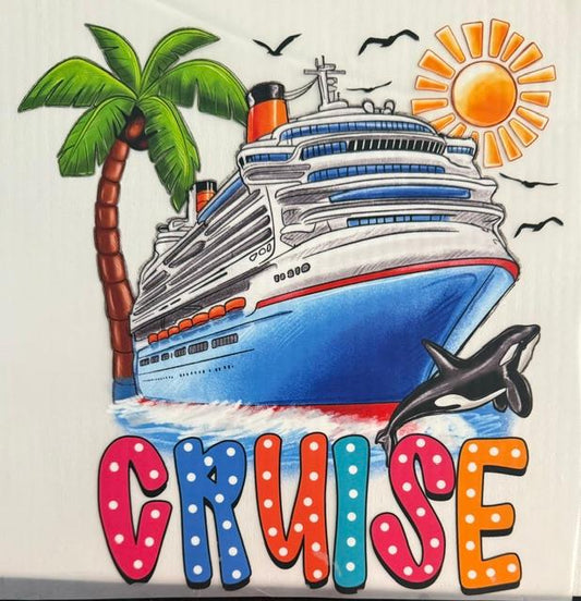 Cruise - Big palm tree, ship, sun