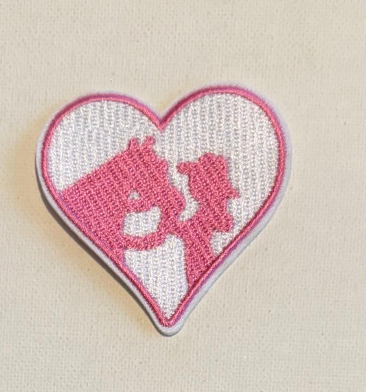 Heart, girl/horse hat patch
