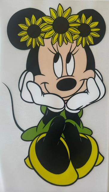 Minnie Mouse - neon green dress, yellow shoes