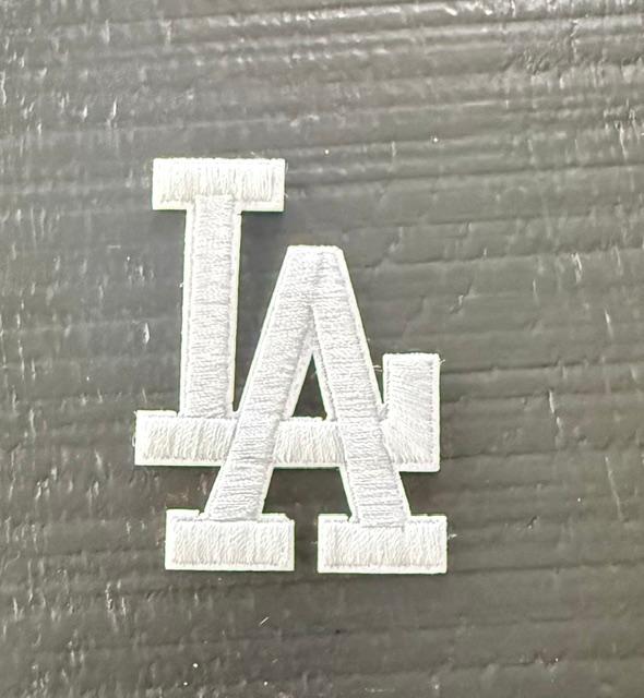 LA Dodgers white hat patch