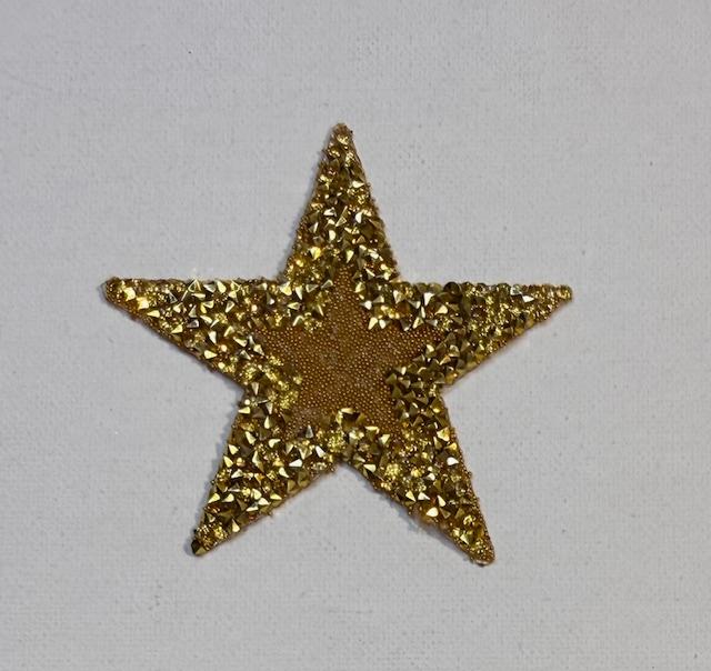 Gold outlined bling star hat patch