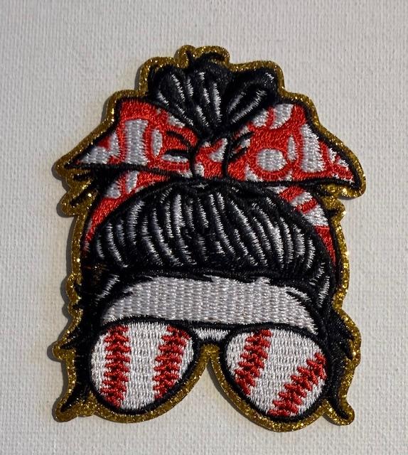 Baseball mama-hat patch