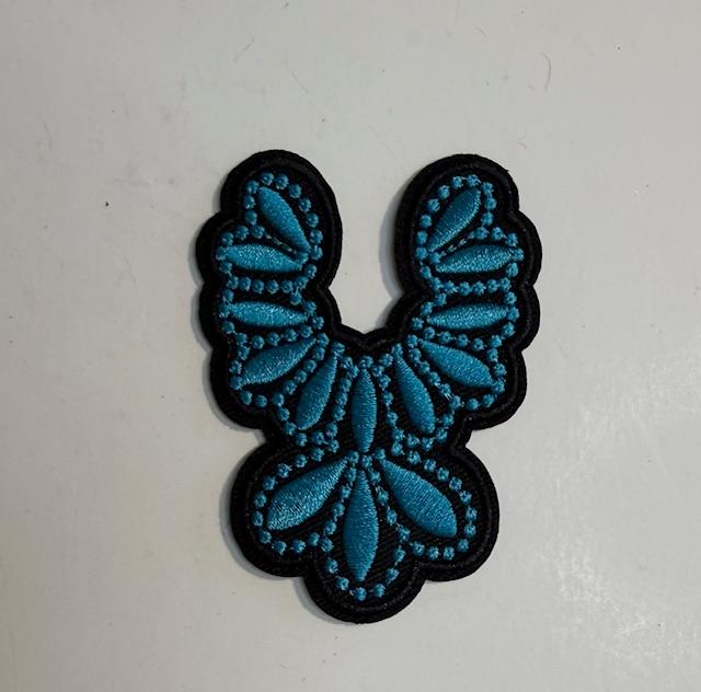Teal western hat patch