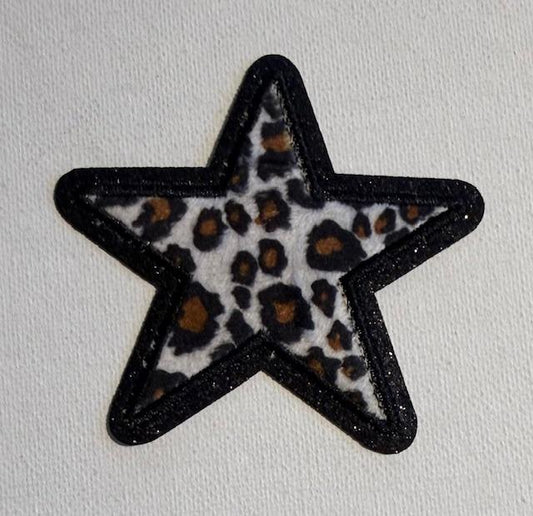 Black Cheeta star - hat patch