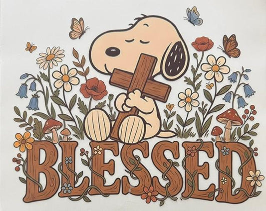 Snoopy - Blessed, holding a cross