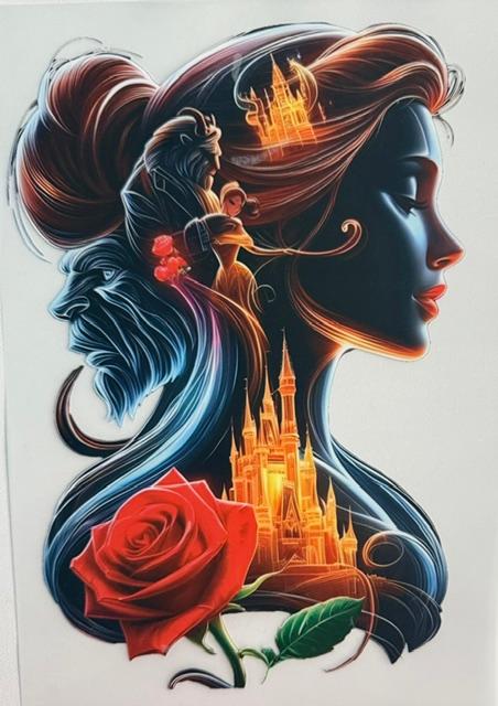 Beauty & the Beast (beast inside Belle silouete