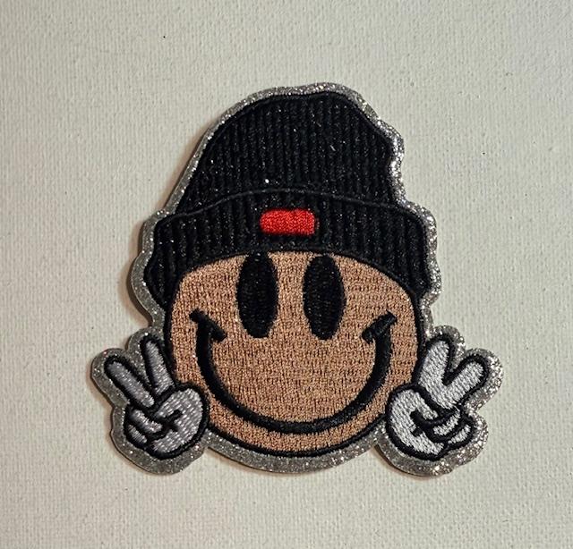 Smiley face-black beanie