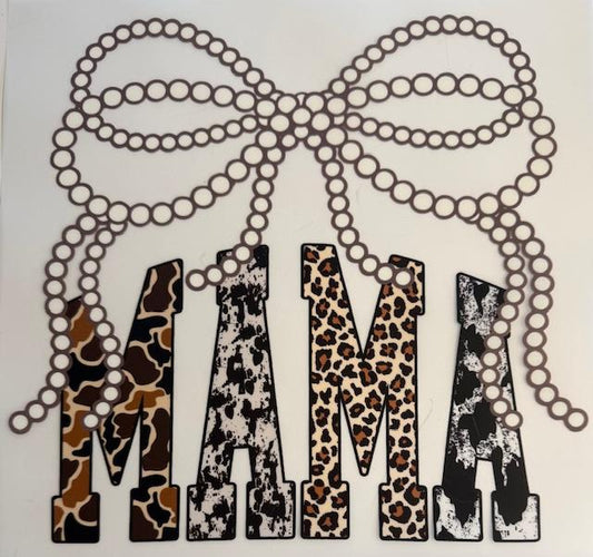 Mama-animal print w/ pearl bow