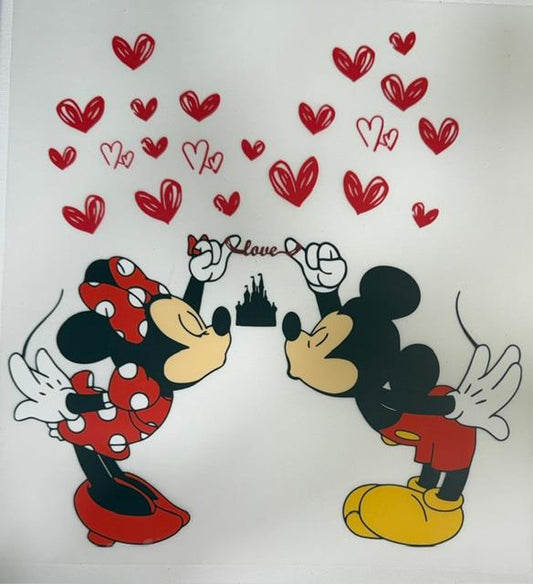 Minnie & Mickey-red hearts