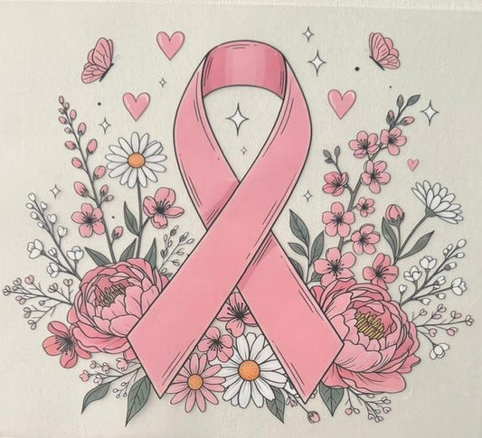 Pink Cancer bow pink flowers