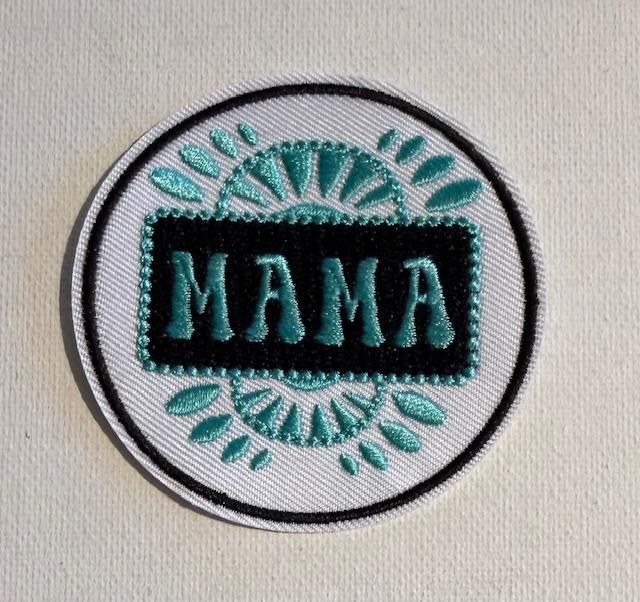 Mama-teal/black - hat patch