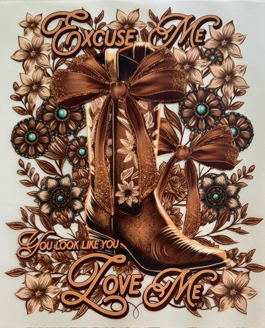 Excuse me, you look like you love me - brown boot, bow