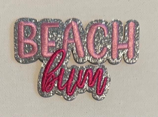Beach Bum, pink/silver hat patch