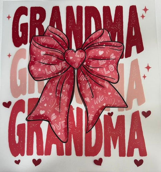 Grandmas - pink bow, hearts
